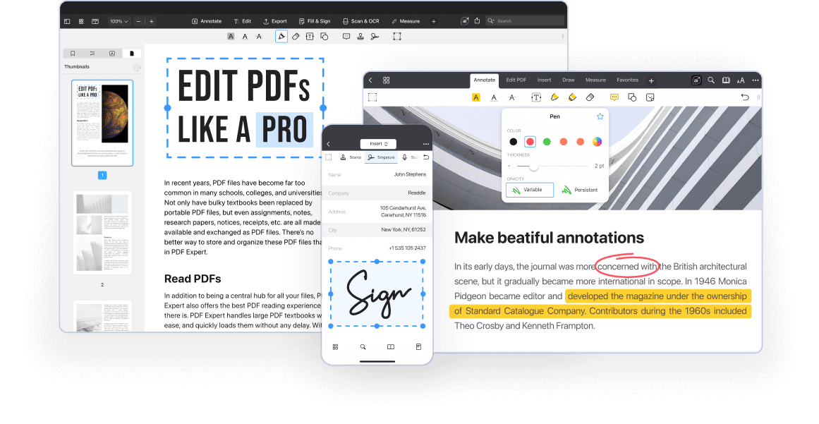 PDF Expert 設備展示